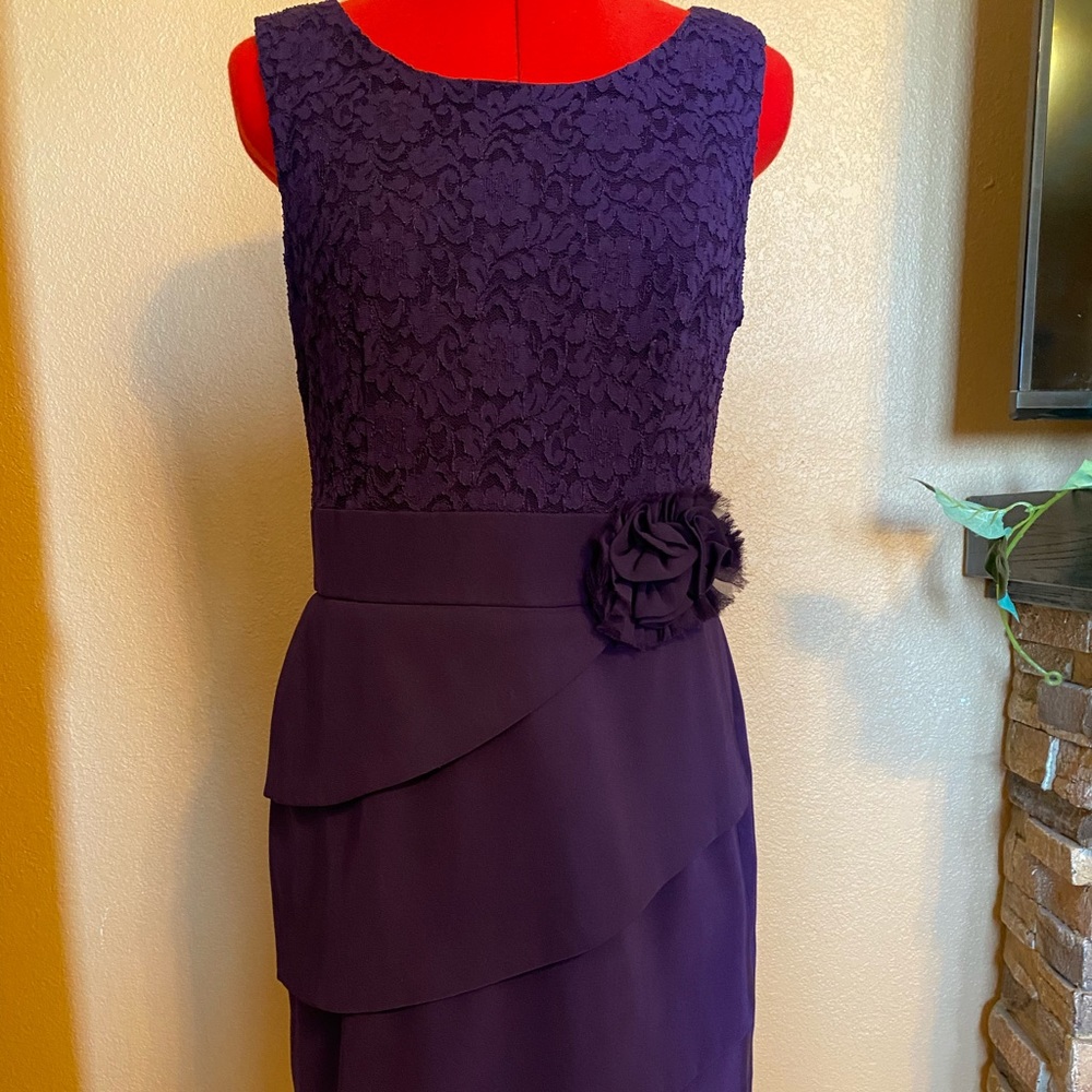 Connected Apparel Knee Length Purple Dress Size 10